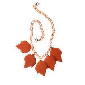 Vintage 1930s Celluloid Autumn Leaves Necklace